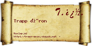 Trapp Áron névjegykártya